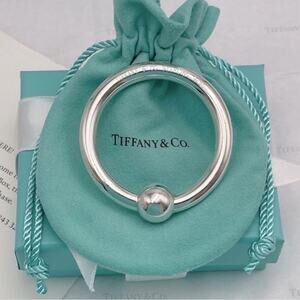 Tiffany & Co. Baby Rattle Sterling Silver 925 W/Tiffany Gift Pouch, Bag & Box